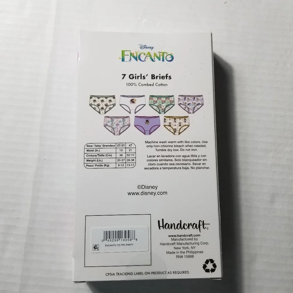 NWT ENCANTO GIRL'S BRIEF UNDERWEAR 100% COTTON SIZE 4T
